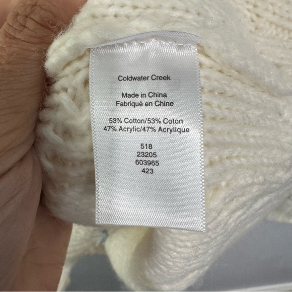 Coldwater Creek Cream Crew Neck Sweater with Decorative Details small - Picture 6 of 7